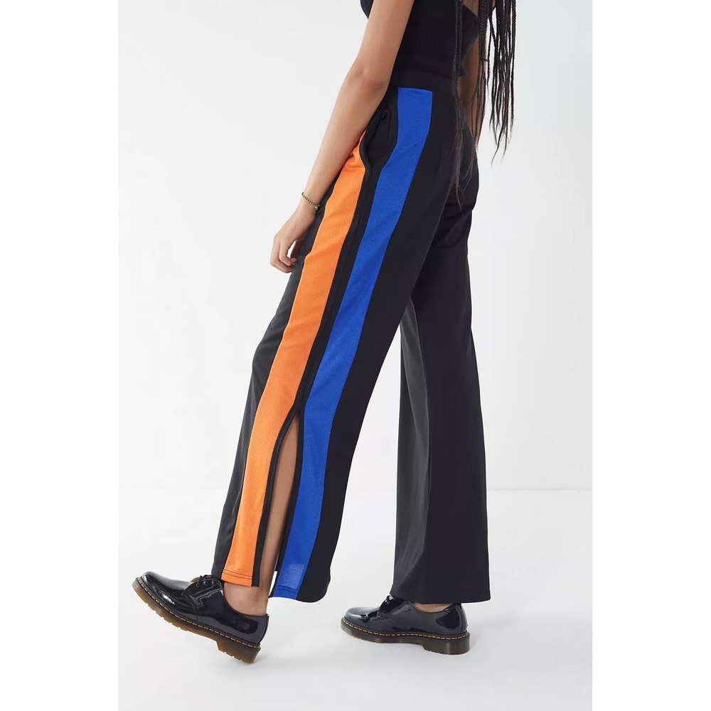 The Ragged Priest Fazer Pants Medium Split Leg Striped Wide Leg Streetwear Y2K